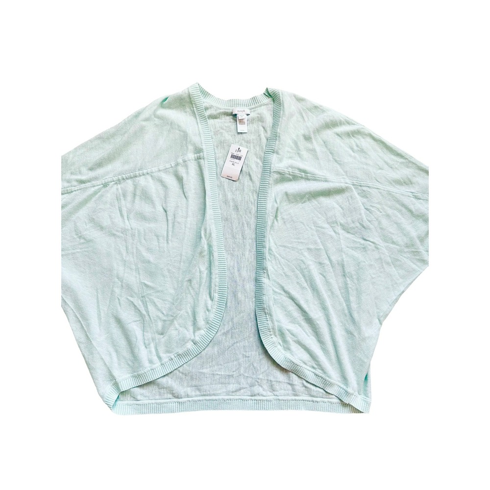 Coastal Pure Jill J. Jill Open Front Cardigan Sweater XL Pastel Blue Cotton